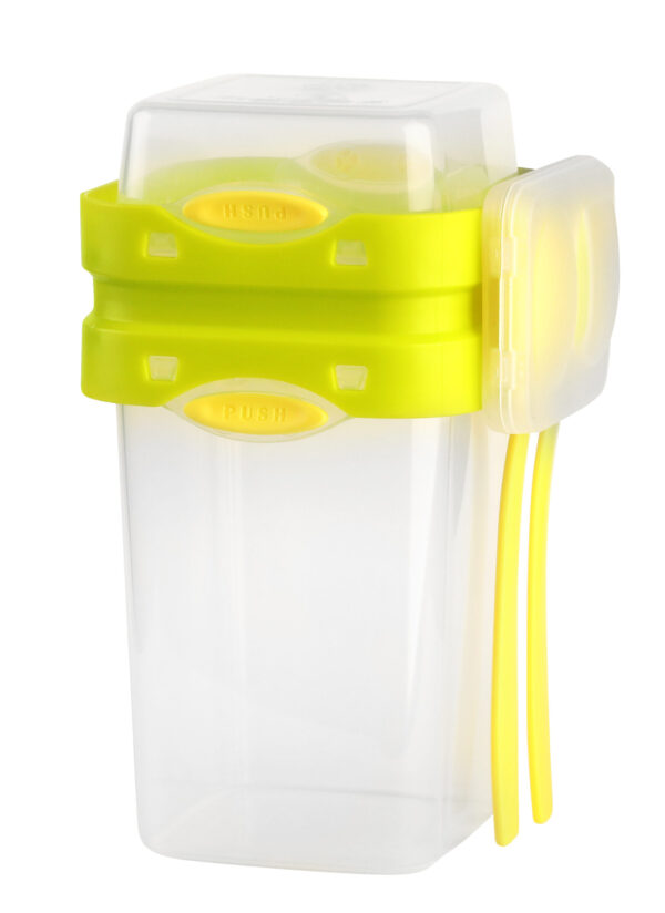 Pojemnik ze sztućcami 230+650ml Foodie 6940 zielony