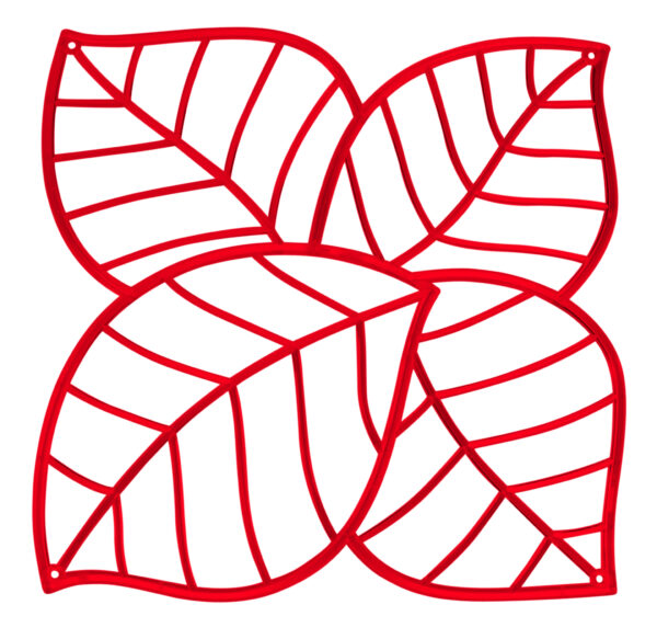 Panel dekoracyjny 4 sztuki Leaf czerwony 2043536