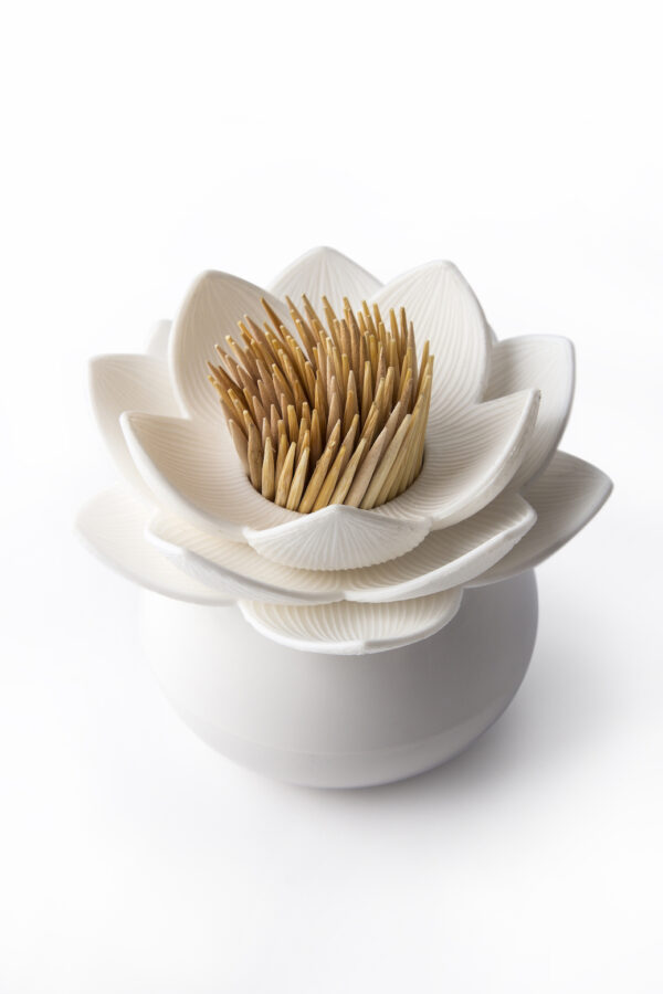 Pojemnik na wykałaczki Lotus biały 10156-WH-WH