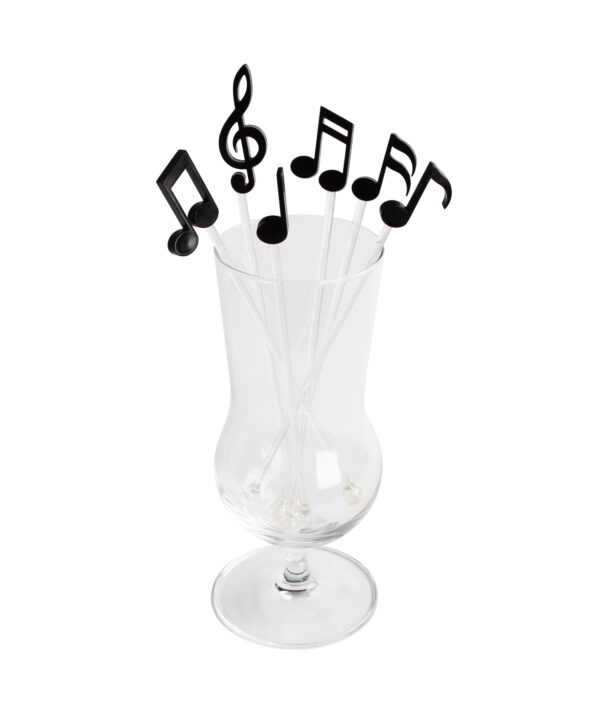 Mieszadełka do napojów Melody 6 szt. czarne 10267-BK