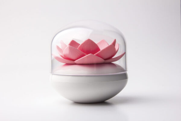 Pojemnik na patyczki do uszu Lotus biało-różowy 10157-WH-PK