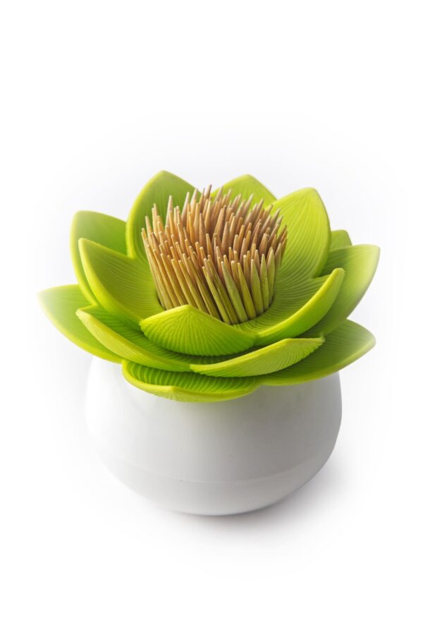Pojemnik na wykałaczki Lotus zielony 10156-WH-GN