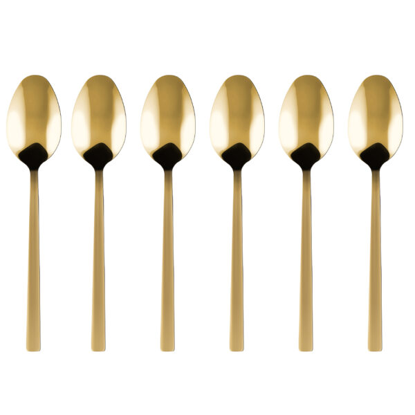 Komplet 6 łyżeczek do herbaty Piano gold w pudełku 29507