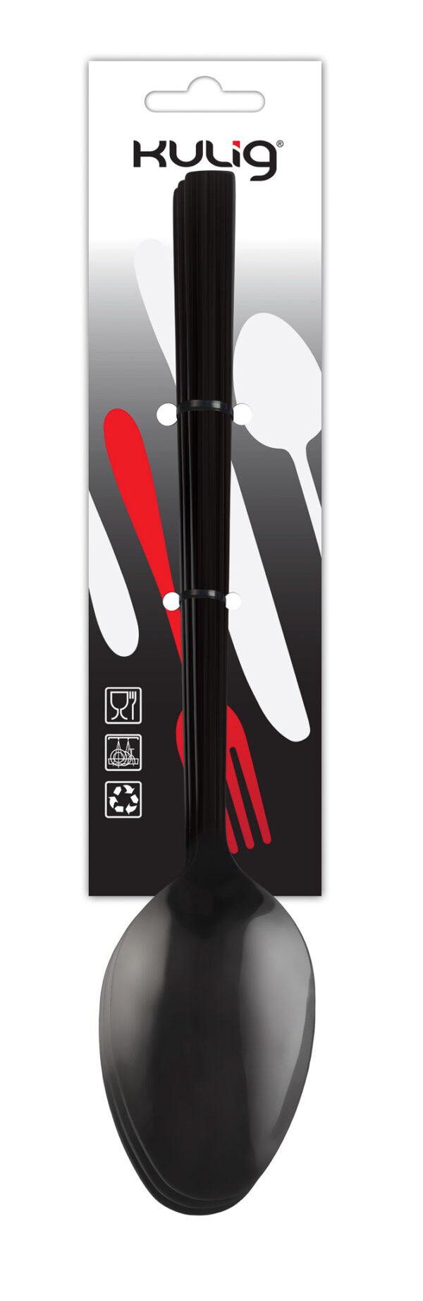Łyżka obiadowa Piano black 3 sztuki zawieszka 29552
