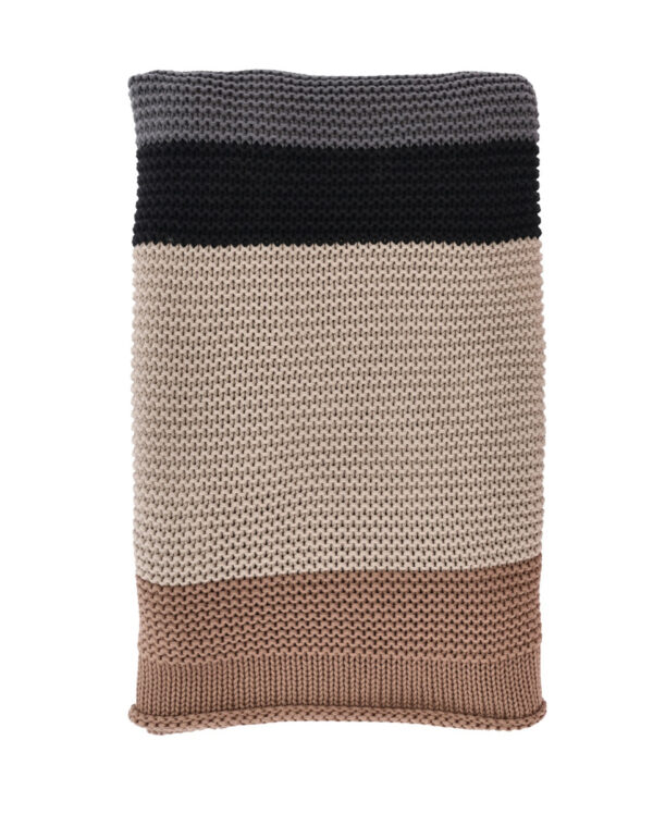 Narzuta 130 x 170 cm Bold knit Brown/grey 26723