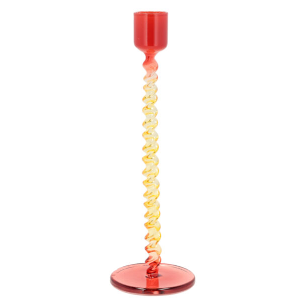 Świecznik prosty szklany Styles wys. 20 cm Yellow/Red 31321