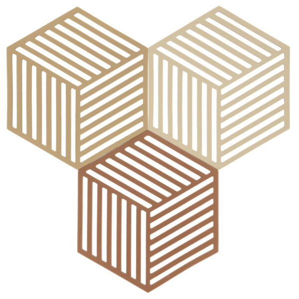 Podkładki pod naczynia 3 szt. Hexagon Khaki/Sand/Almond 32704