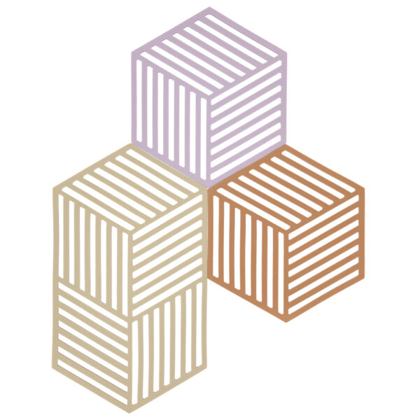 Podkładki pod naczynia 3 szt. Hexagon Lupin/Sand/Terracotta 32701