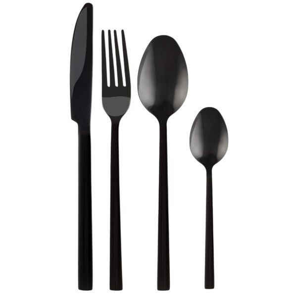 Komplet sztućców Piano black 24 sztuki w pudełku 29491
